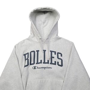 Y2K Champion Reverse Weave Bolles High School Hoodie Mens Small Gray Heavyweight